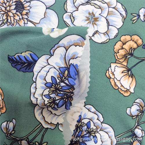 Spandex Jacquard Jersey Floral DTY Printed Knit Fabric